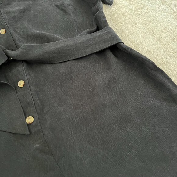 Hatch Noelle Linen Short Sleeve Black Jumpsuit 1 Maternity - Picture 9 of 11